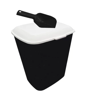 Kit Cachorro Cães Dog Canister Contêiner Ração Fresquinha 20Kg Pá Preto Furacão Pet