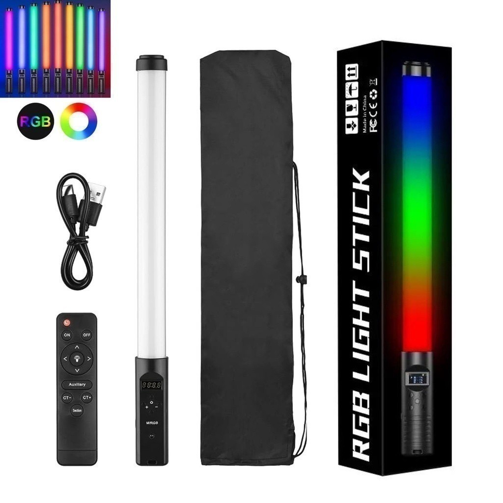 Bastão De Led Fotografia Colorido Rbg Light Stick Portatil