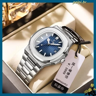 Novo CRRJU Relógios Homens Marca Original Ponteiro Luminoso De Aço Inoxidável À Prova D'água Casual Business Sports Quartz Analog 5018 X