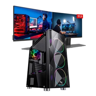 KIT - PC GAMER INTEL I5 10400F 16GB (RTX 3060 12GB) SSD 240GB + HD 1TB 600W 80 PLUS + 2 MONITORES 21,5 - NLI84587