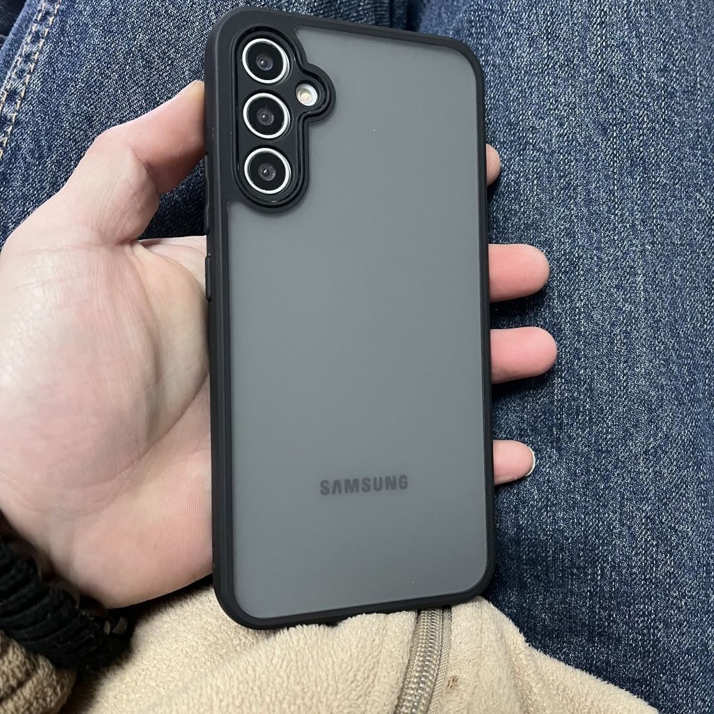 Capa De Telefone Acrílica Dura Geada Para Samsung S25 Ultra Plus A36 A56 A26 A16 A06 M35 S24 Fe Transparente Claro Airba