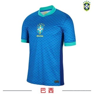 2425 Copa América Camisa da Seleção Brasileira Jogo fora de casa Uniformes da equipe Uniformes de futebol de manga curta Uniformes de verão masculino