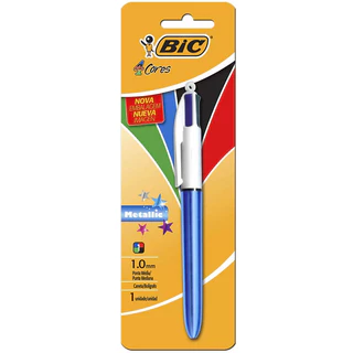 Caneta esferográfica 1.0 retrátil Azul Metálica 4 cores Bic em Oferta na Shopee