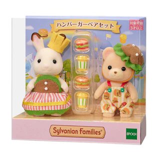 Sylvanian Famílias Meninas Brincando De Casa Brinquedo Hambúrguer Traje Chocolate Coelho Urso Terno 2172 (O) k905 Presente De Natal Das Crianças