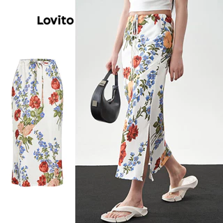 Lovito Boho Ditsy Floral Flores Saia para Mulheres L100MD379