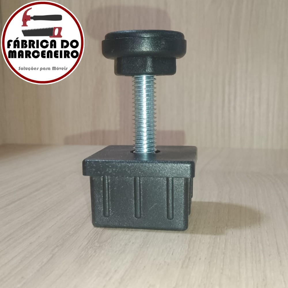 Ponteira 40x40 com Rosca + Sapata niveladora 38x3/8x19mm 1un
