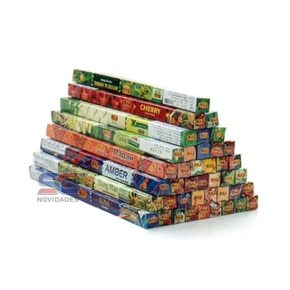 Kit c/10 incenso Indiano Sortido Várias fragrâncias Total 70 varetas