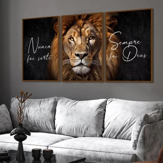 Quadros Decorativos Leão Nunca Foi Sorte Animais P Sala Casa Mural De Painel Espesso De 8mm