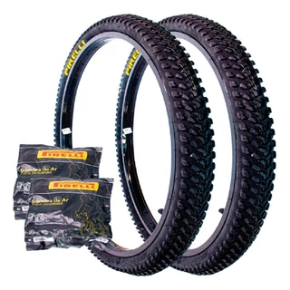 KIT PAR PNEU PIRELLI SCORPION MB2 26X2.00 MTB + 2 CÂMARAS BICO GROSSO RESISTENTE