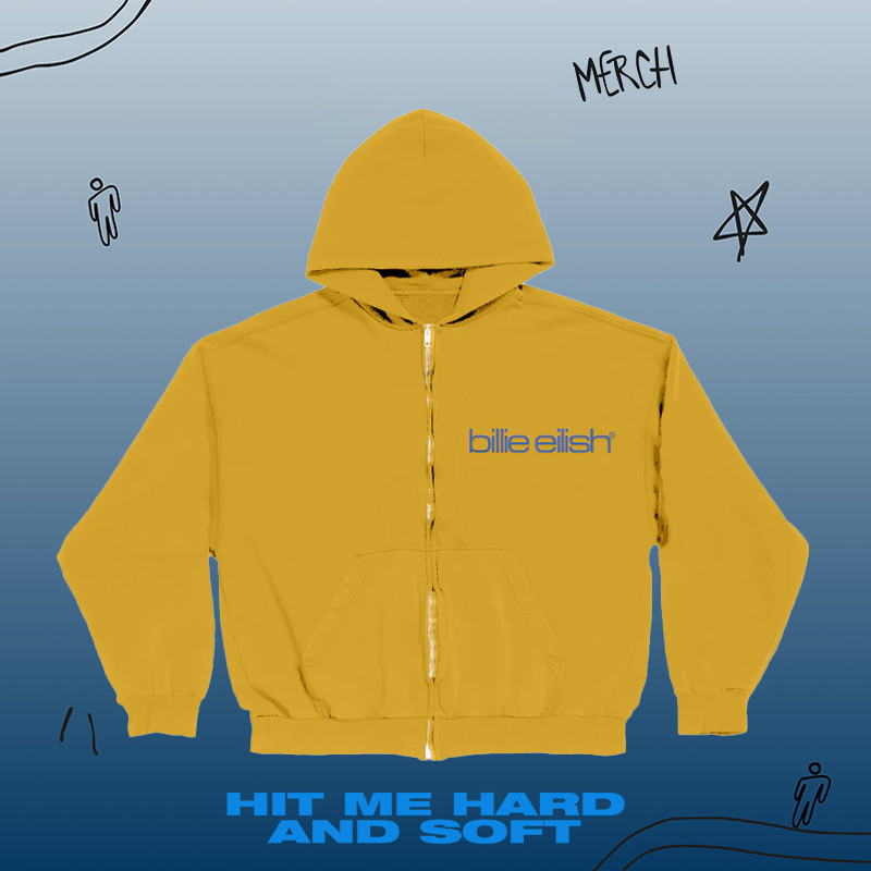Billie Eilish HIT ME HARD and SOFT WORLD TOUR Merch Zip-up Hoodie