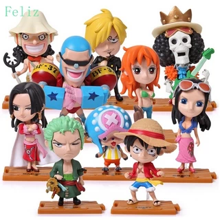 10 Pçs/set Japão Anime One Piece Chapéu de Palha Piratas Luffy Zoro Choppe Nami Robin Kanji Usopp Brook Franky Ação PVC Figuras Modelo Bonecas Colons Brinquedos Presentes 7891