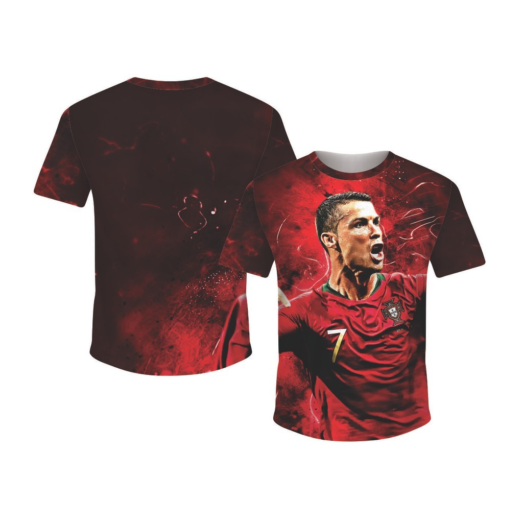 Camiseta Infantil Meninos Dry Cristiano Ronaldo CR7 Portugal Futebol