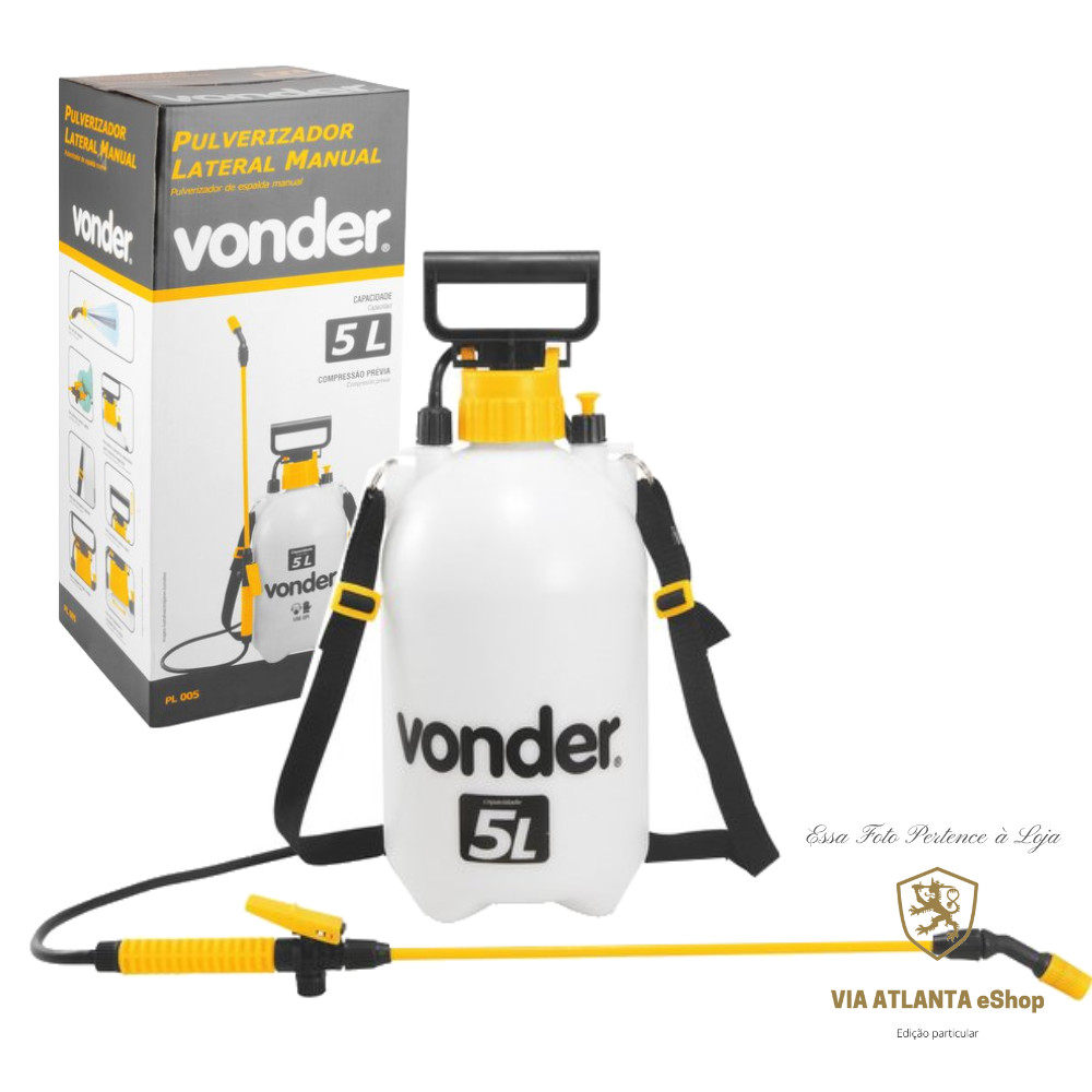 Pulverizador Jardinagem Profissional Lateral 5lt Original Borrifador Pressão Vonder