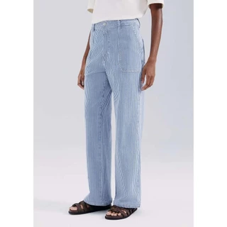 Calça De Sarja Feminina Wide Leg Listrada Hering