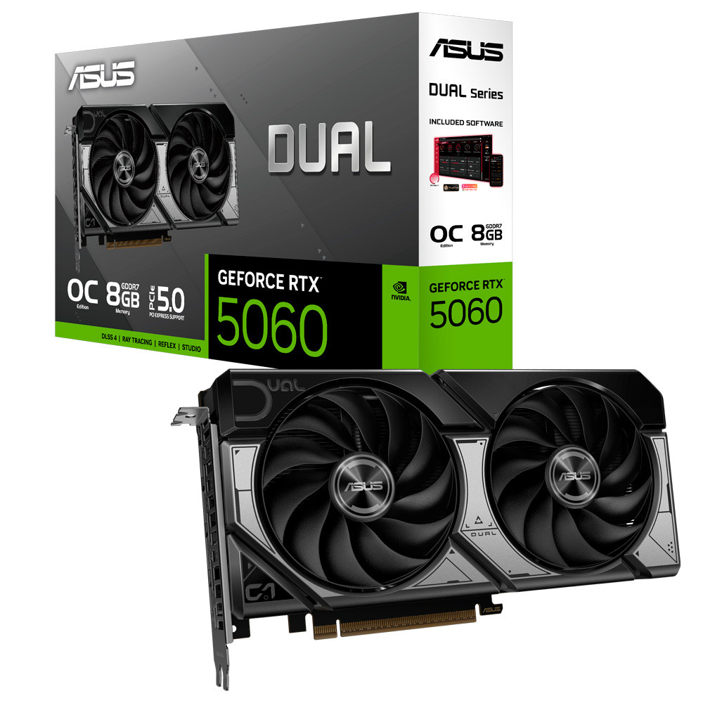 Placa de Vídeo ASUS RTX 5060 Dual 8GB GDDR7 128 Bits 2x OC