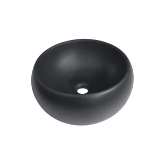 Cuba de Apoio Redonda Sem Válvula para Banheiro Louça Cerâmica 41cm Morganita Pingoo - Preto em Oferta na Shopee