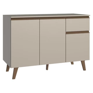 Balcão de Cozinha 120 cm 3 Portas 1 Gaveta Com Pés Crema Nice Madesa em Oferta na Shopee