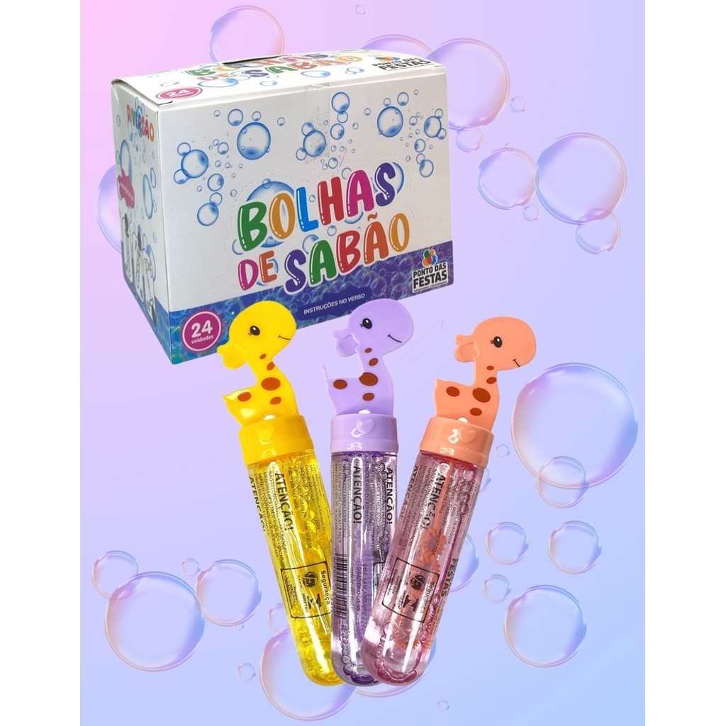 Bolha de sabão C/ 24UN Girafa Lembrancinhas Festa Aniversário 14CM ...
