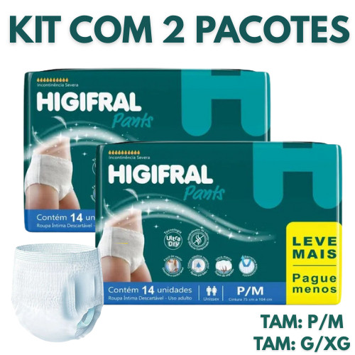 Kit 2 Fraldas Pants Shortinho Adulto Higfral - Fralda Pós Parto, Pós ...