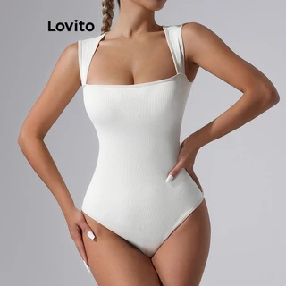 Lovito Elegante Straight Knitting Body para Mulheres LNL43017