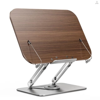 Suporte Para Leitura De Livros De Mesa Bisofice Com 360 ° Base Rotativa Painel De Madeira & Clipes De Página Dobráveis E Ajustáveis Em Ângulo f