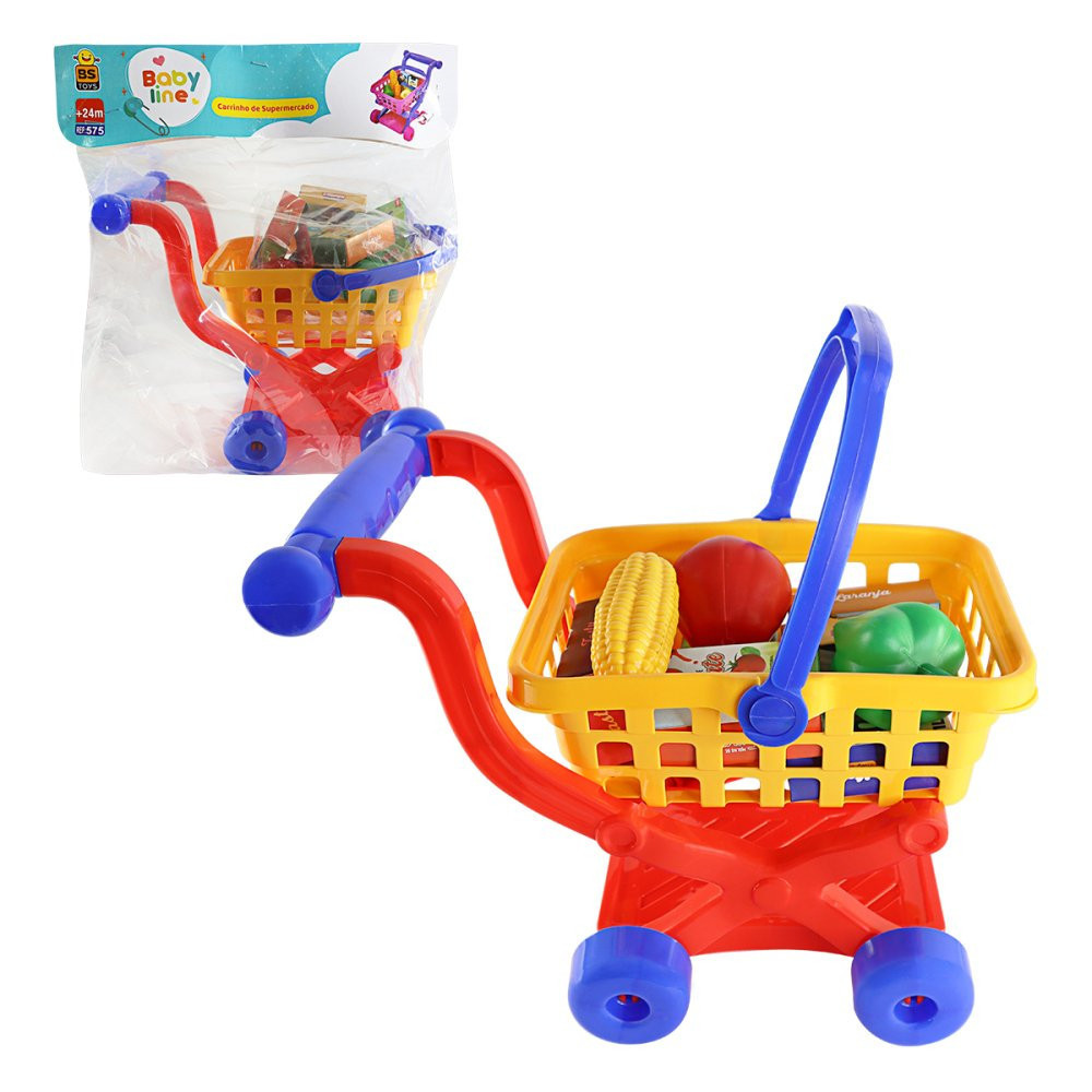 Carrinho de Supermercado de Brinquedo com Cesta Removível e Acessórios ...