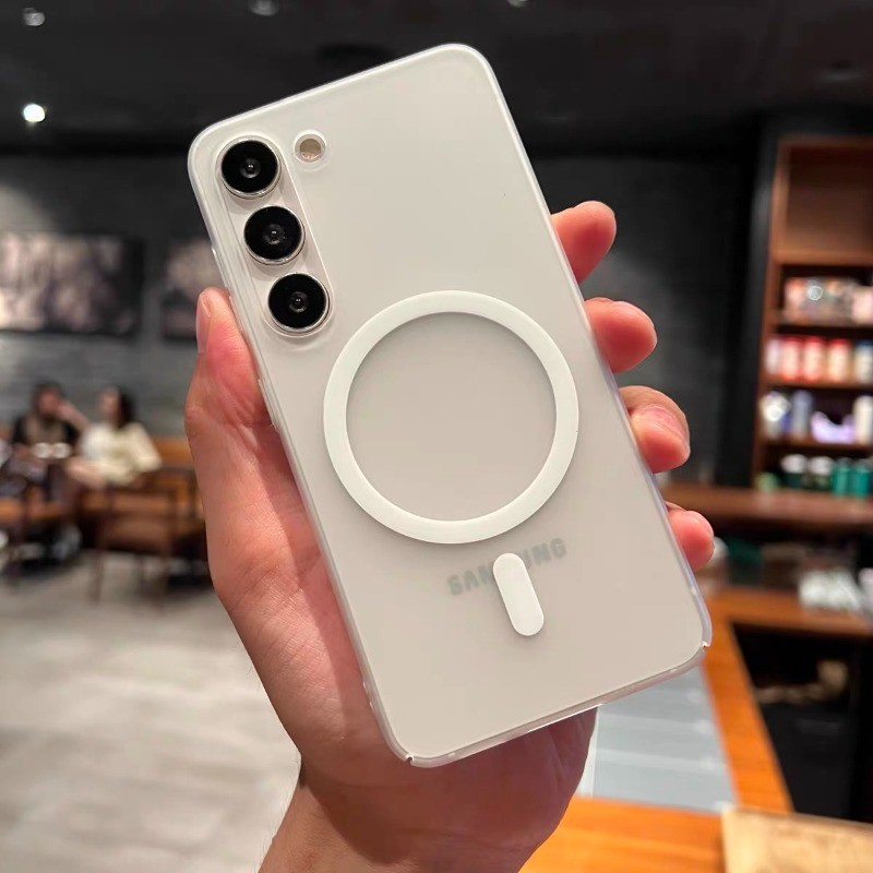 Magnetismo Ultrafino Fosco Transparente PC Capa Dura Para Samsung Galaxy A05 05S 14 15 31 34 35 54 55 S22 S23 S24 Plus Traseira Ultra