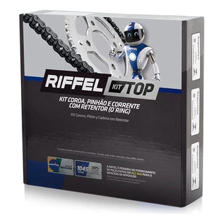 Kit Relação Transmissão Moto Riffel Cg 125 Titan 2000 A 2008 Top C/retentor Melhor Kit Completo 