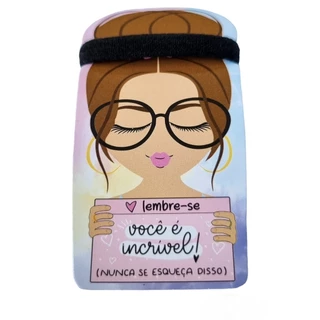 Kit 50 Tags com Xuxinha Rabicó Elástico de Cabelo | Lembrancinha Dia das Mães | Dia Internacional da Mulher Mimo para Clientes de Loja | Lembrança Lingerie Casa Nova Fim de Ano Natal Chá de Cozinha Panela