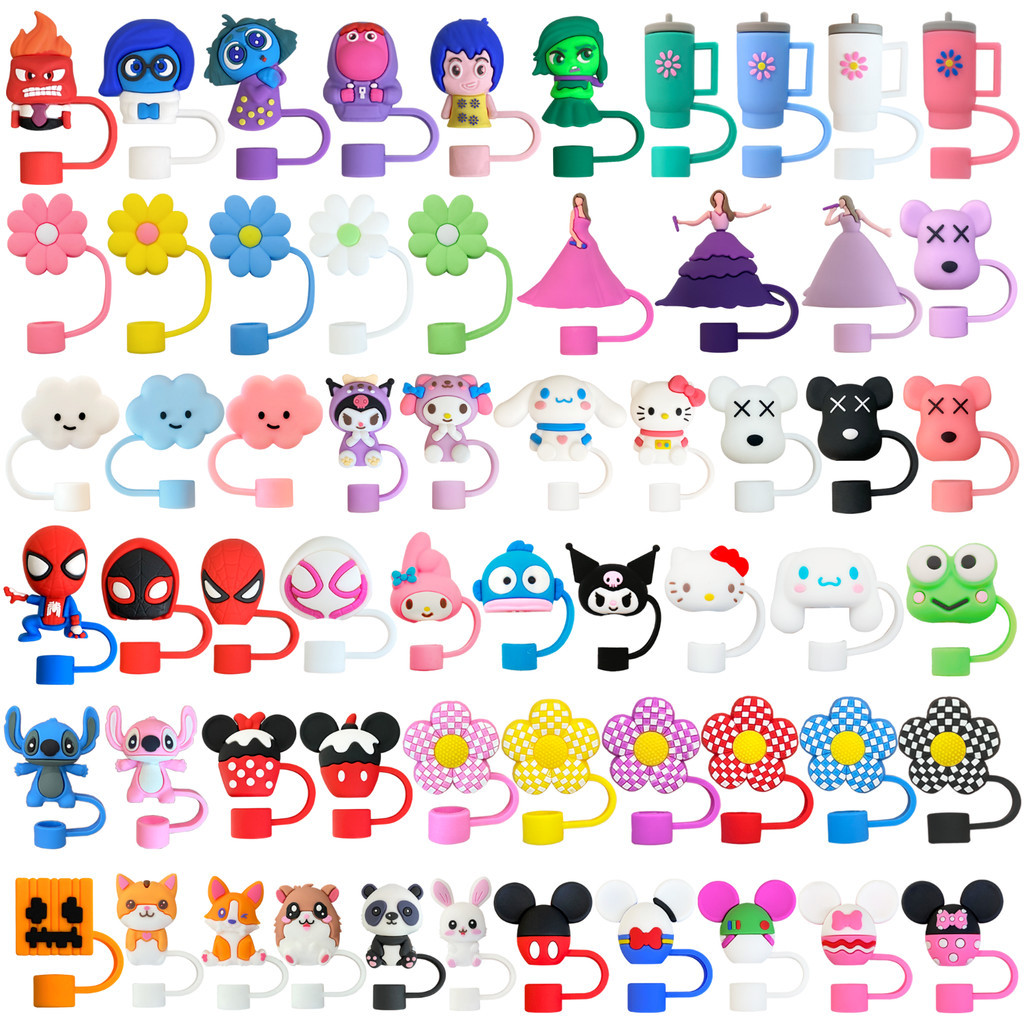 Tampa De Palha De 10mm Para Stanley 40 & 30 Oz Cup Accessories , silicone Macio , Jogo De Desenhos Animados Tumbler