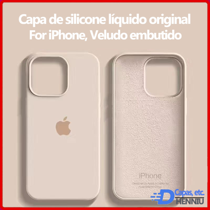 Capa De Silicone Líquido Real Original Para iPhone 11 13 12 14 15 Pro Max Plus Floculante Macia Proteção Contra Choque