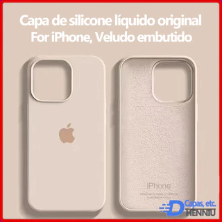 Capa De Silicone Líquido Real Original Para iPhone 11 13 12 14 15 Pro Max Plus Floculante Macia Proteção Contra Choque
