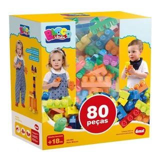 Blocos de Montar - 80 Peças - Mais Blocos - Dismat