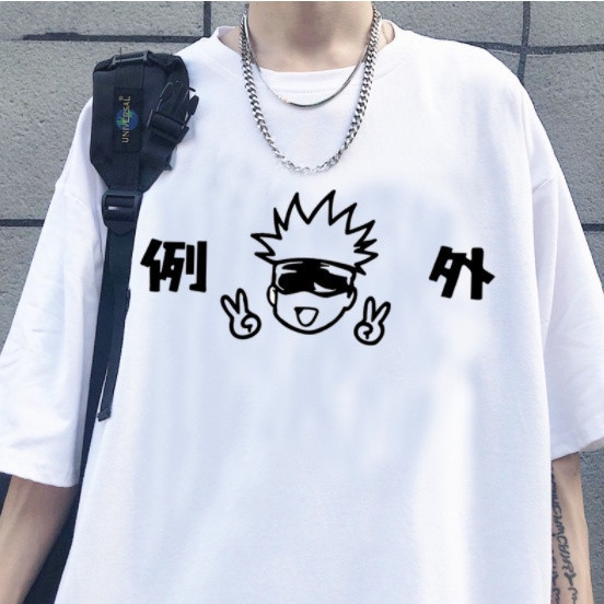 2024 Camiseta Anime Satoru Gojo Itadori Camisa Masculina Feminina Algodão Casual Nova 100% algodão