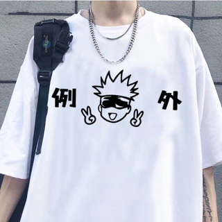 2024 Camiseta Anime Satoru Gojo Itadori Camisa Masculina Feminina Algodão Casual Nova 100% algodão