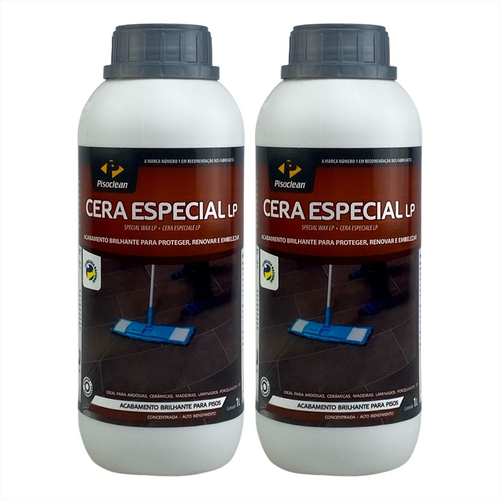 Kit Cera Especial Lp Pisoclean Laminados Porcelanato 1l- 2un | Shopee ...