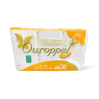 Papel Toalha Interfolha 2 dobras Folha Simples Gold 22,5x20 1.000 Folhas Ouroppel