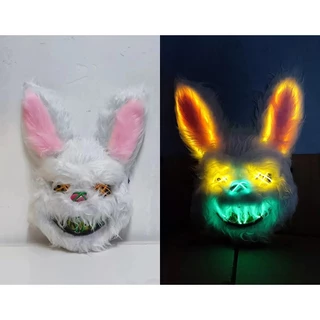 MÁSCARA COELHO LED AMARELO VERDE HALLOWEEN FANTASIA FESTA