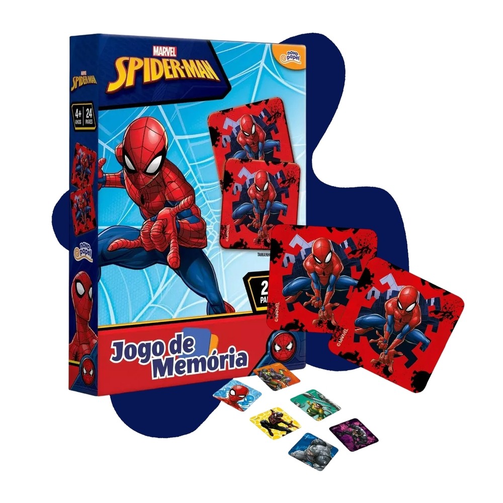 Jogo Da Memória Homem Aranha Marvel 24 Pares Toyster | Shopee Brasil