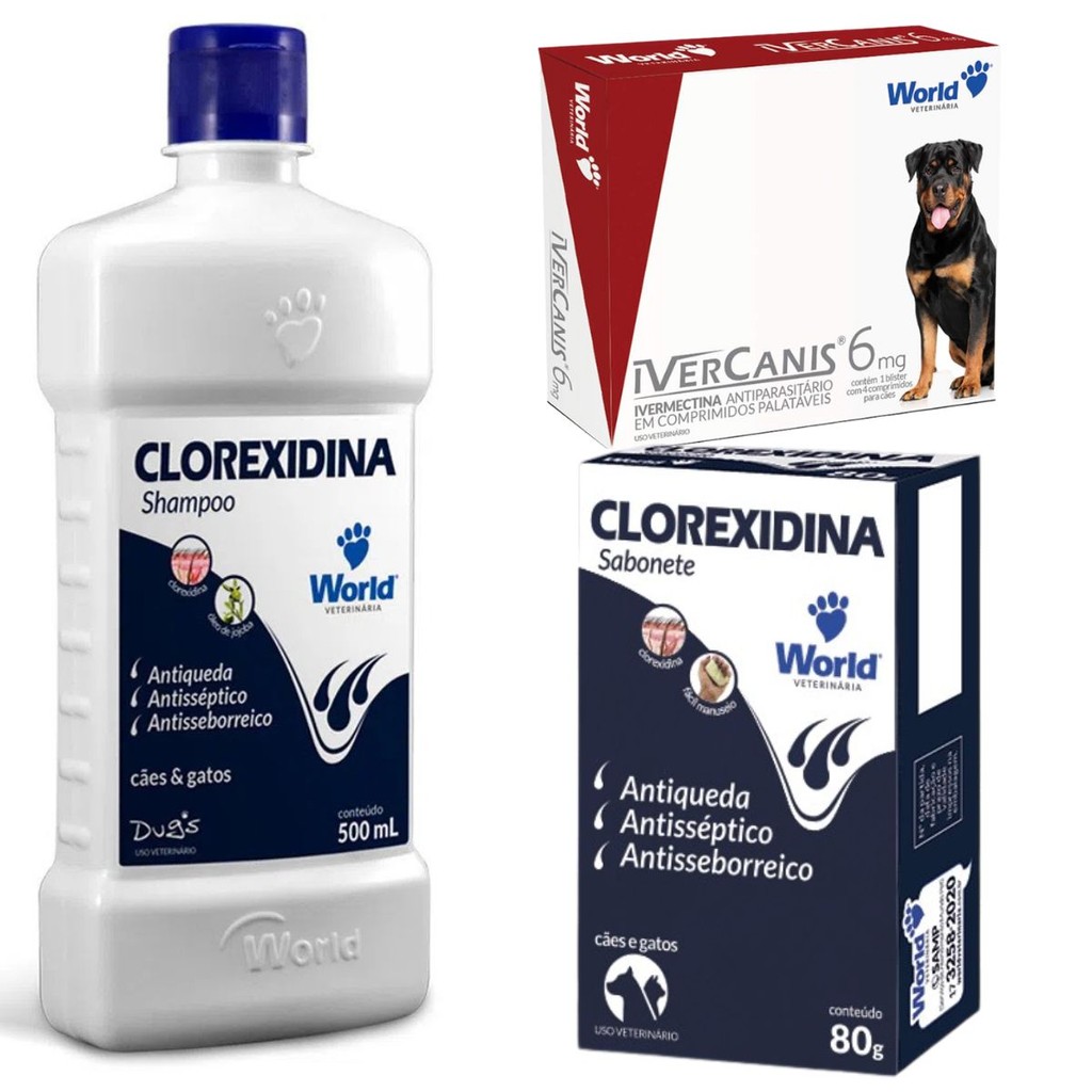 Kit Para Dermatite Canina Clorexidina Shampoo Pet Cachorro | Shopee Brasil