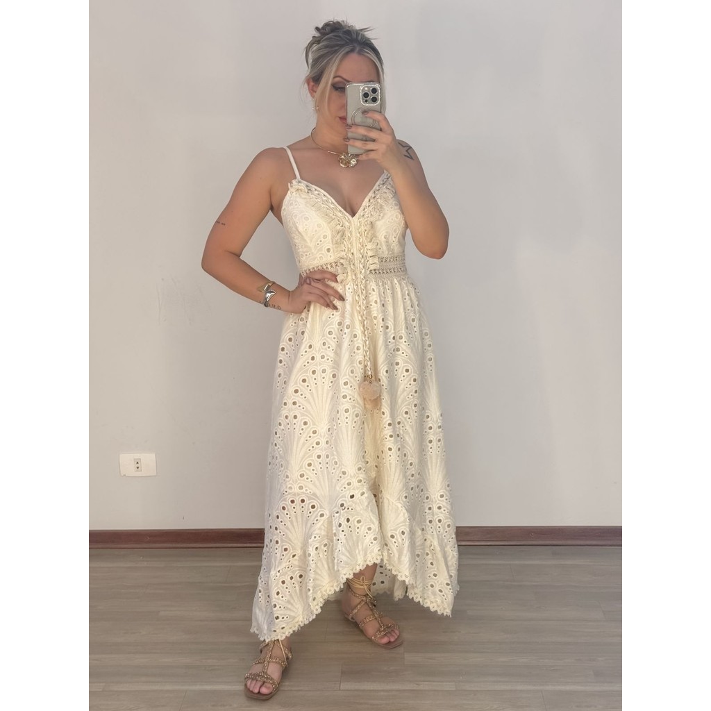 VESTIDO MIDI FEMININO ALÇA LASIE NAOMI