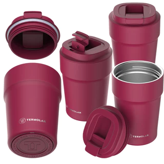 4 Copo Térmico 100% Inox Uniq Rosa Cyber 380ml com Tampa Não Vaza Termolar em Oferta na Shopee