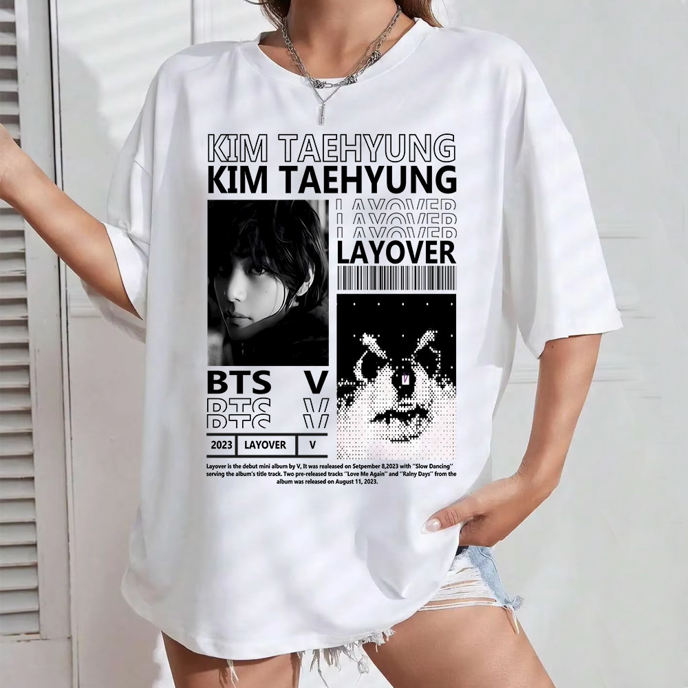 Camiseta BTS Kim Taehyung Bts Kpop K-pop Camisa 100% Algodão Premium ...