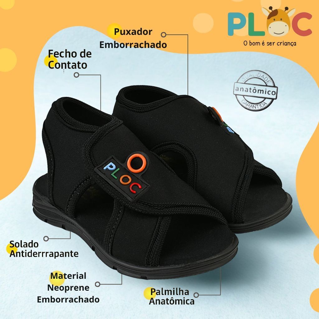 Papete Sandália Infantil Esportiva Casual Chinelo Calce Fácil Leve ...