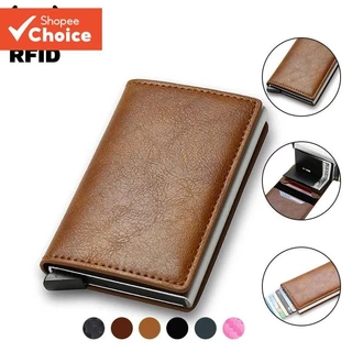 Porta-Cartões De Crédito ANTI Rfid Carteira Minimalista De Couro Fino Presente De Natal Para Homens Viagens De Negócios em Oferta na Shopee