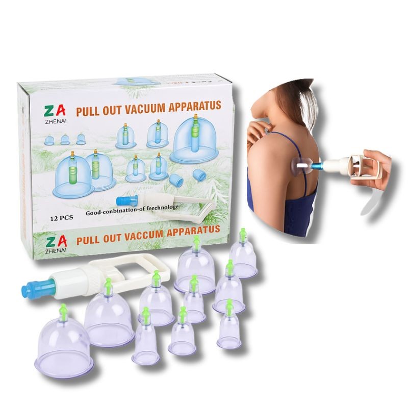 Kit 12 Ventosas Com Bomba Terapeuticas Ventosaterapia Massagem ...