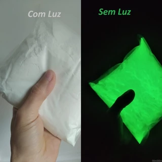 Pigmento Luminoso Glow Brilha No Escuro Fosforescente Verde ( 25 Gramas) Artes Resina Serigrafia Manicure Unhas