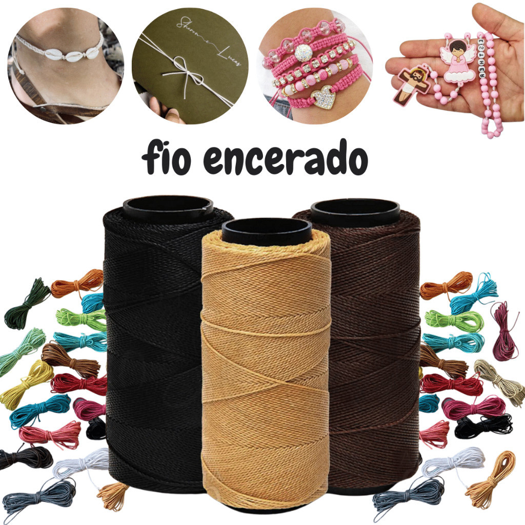 Linha Encerada Fio Cordão Artesanato Fazer Terço Pulseiras Colares Decoração Macrame