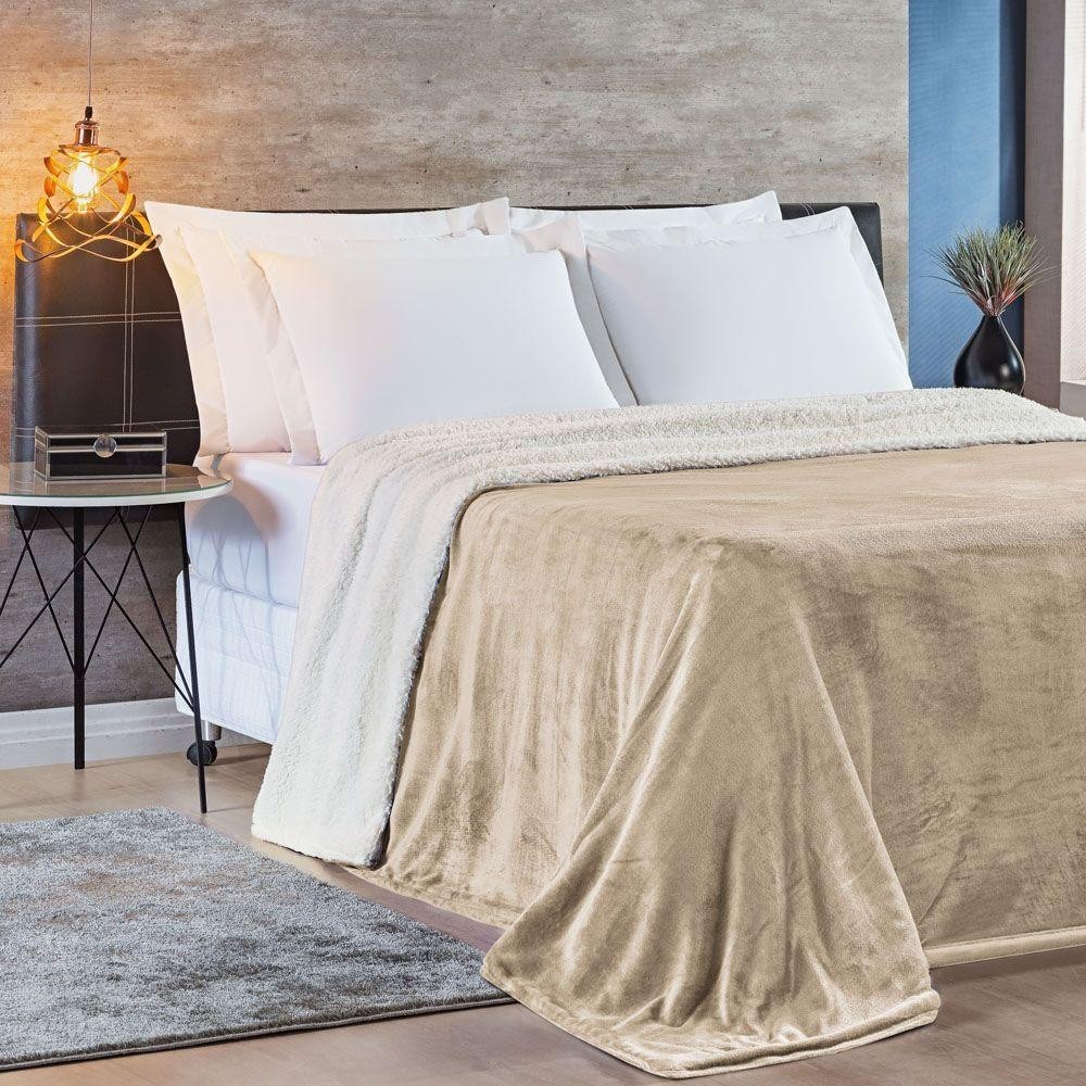 Cobertor Casal King e Manta 1 Peça Cáqui | Shopee Brasil
