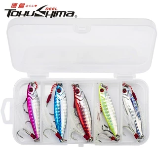 5Pcs Caixa De Chumbo De Pesca A Laser 7g/10g/15g/20g/30g Metal Jig Lento Minnow Fishing Lure Trolling Isca